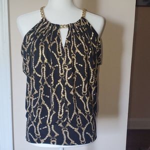 Caché Black and Gold top. Size S